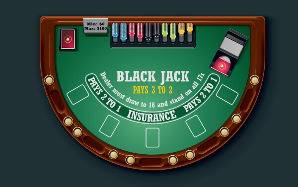 An image of an Online Blackjack table