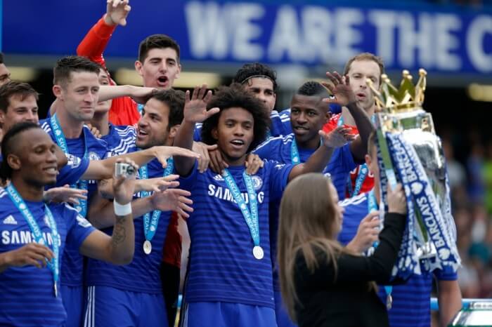An image of the Chelsea Football Club celebrating