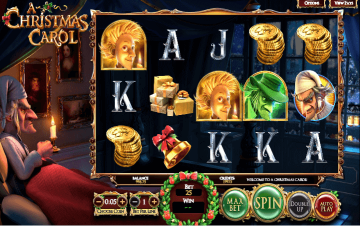 An Image of a Christmas Carol Online Slot Logo