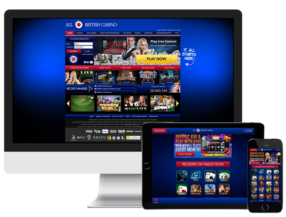 An image of the mobile platforms for All British Casino