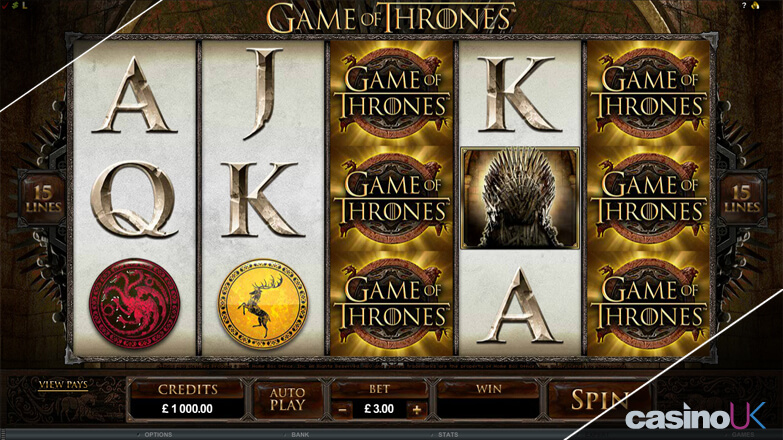 An image of Game of Thrones Slots Game play