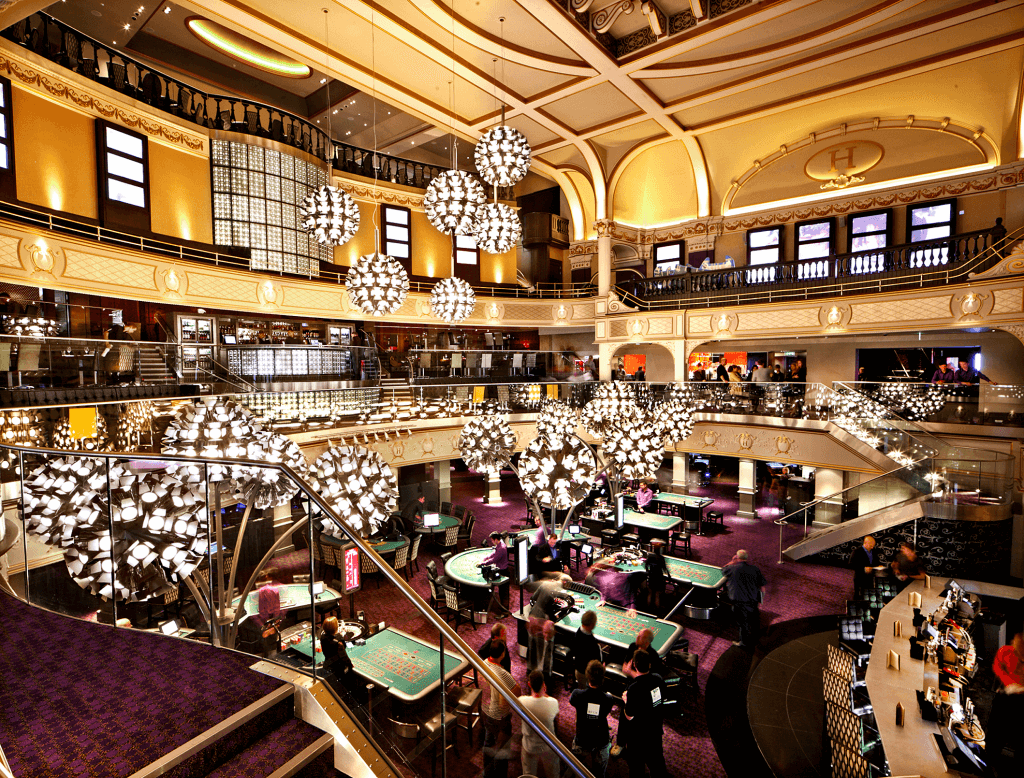 An image of the table game floor at Hippodrome Casino
