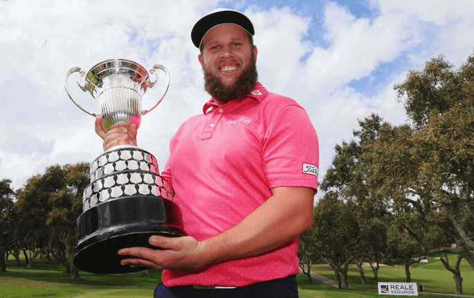 Image of Andrew Johnston with the European Tour Cup