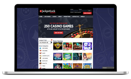 Image of Jackpot Luck Casino Laptop