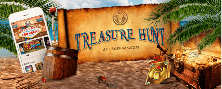 I,age of LeoVegas Treasure Hunt logo
