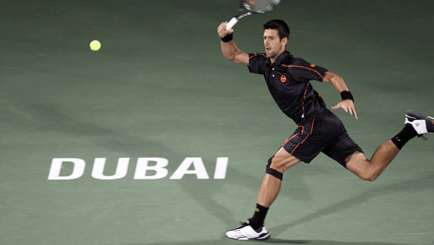 Image of Novak Djokovic playing Dubai