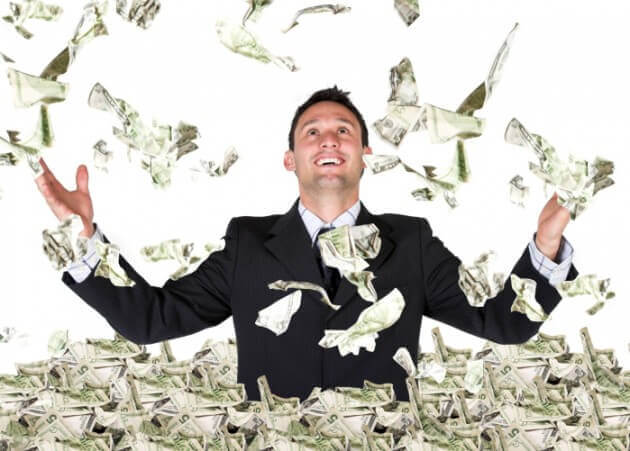 Image of man winning money