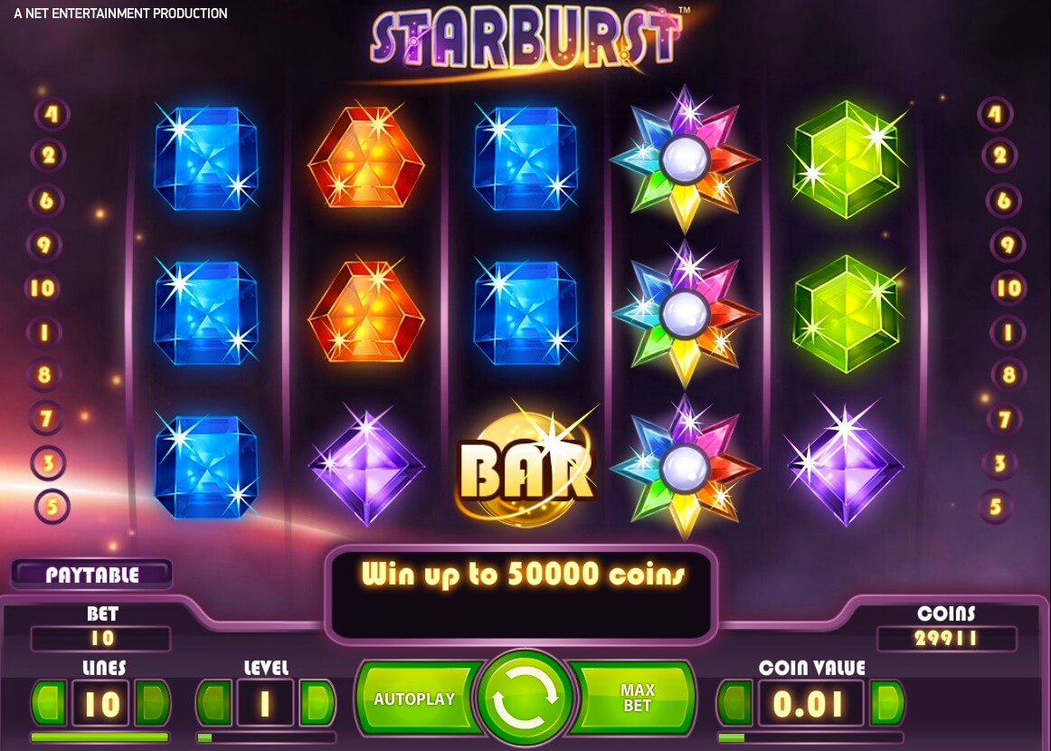 A screenshot of Starburst Gameplay