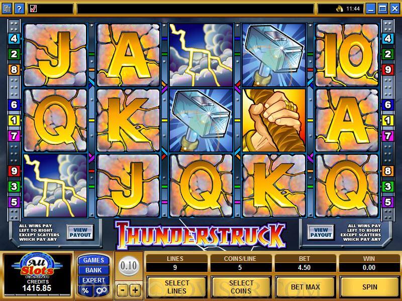 A screenshot of the Microgaming slot Thunderstruck